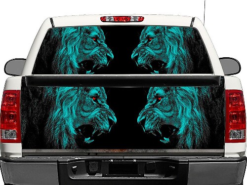 Calcomanía Vinilo para Ventana Trasera o Puerta Trasera Angry Lions para Camionetas Pick-Up y SUVs
