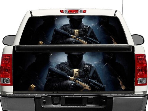 Calcomanía de vinilo para ventana trasera o portón trasero de Rainbow Six Siege para camionetas y SUV