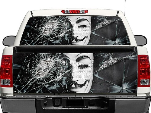 Vinilo adhesivo anónimo para ventana trasera o portón trasero para camionetas Pick-up y SUVs