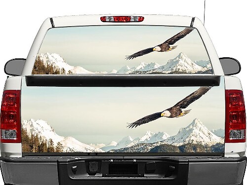 Calcomanía de vinilo para ventana trasera o portón trasero Bald Eagle Mountain para camión SUV Coche