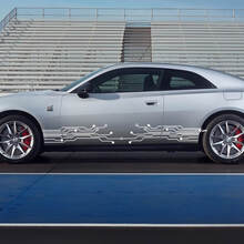 Adhesivo Vinilo Lateral Estilo Microchip para Dodge Charger Eléctrico 2024+_2