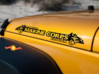 Calcomanías de capó Marine Corps Mountains Edition para capotas de Jeep Wrangler
