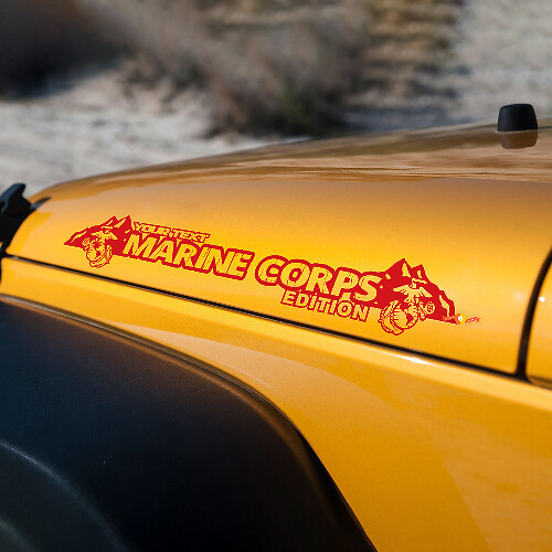 Marine Corps Mountains Edition Hood Pegatinas Calcomanías para campanas Jeep Wrangler
 1