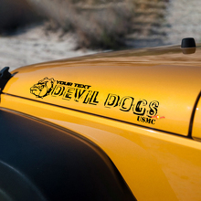 DEVIL DOG ​​bulldog edition Devil Dogs USMC Hood Pegatinas Calcomanías para campanas Jeep Wrangler
 3