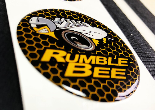 Botón de arranque del motor Rumble Bee Dodge Domed Badge Emblem Resin Decal Sticker