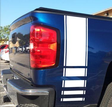 Calcomanías de vinilo con rayas laterales traseras a cuadros para Chevy Silverado 2016-2017