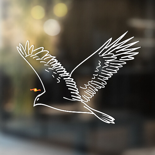 Pegatina de vinilo universal con diseño de pájaro depredador en vuelo