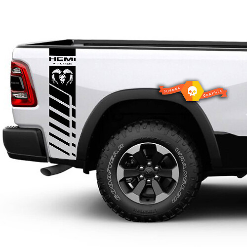 Dodge Ram 1500 2500 3500 Hemi 4x4 calcomanía camión cama raya vinilo pegatina Racing DR