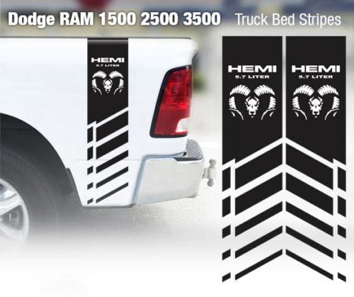 Dodge Ram 1500 2500 3500 Hemi 4x4 Calcomanía Camión Cama Raya Vinilo Pegatina Racing 5X