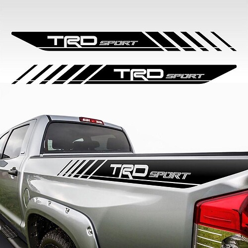 Calcomanía de Vinilo con Rayas Deportivas TRD para la Cabecera de Toyota Tacoma