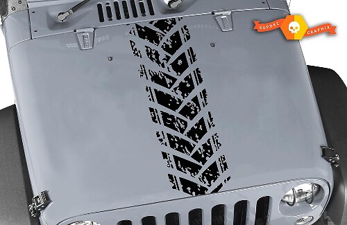 Calcomanía de Vinilo para Capó con Dibujo de Banda de Rodadura para Jeep Wrangler TJ LJ JK JKU