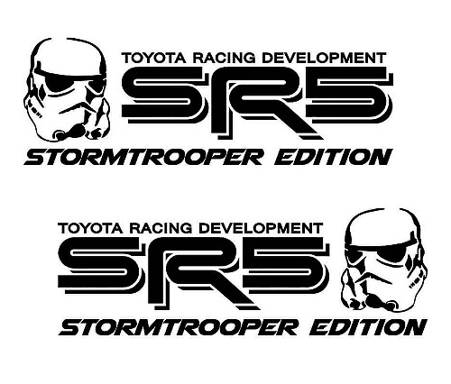 Juego de 2 adhesivos laterales de vinilo edición Stormtrooper SR5 para Tacoma Tundra