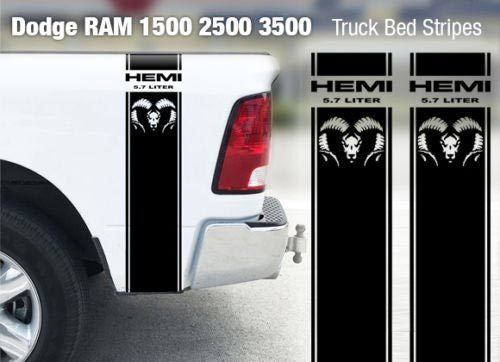 Dodge Ram 1500 2500 3500 Hemi 4x4 calcomanía camión cama raya vinilo pegatina Racing D8