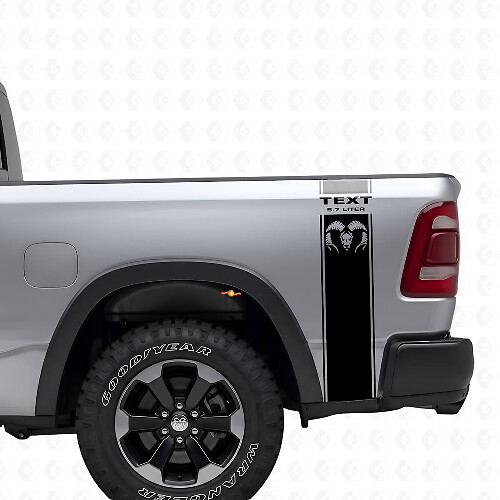 Kit de vinilo con franjas laterales traseras estilo Hemi 5.7L para Dodge Ram 1500-3500