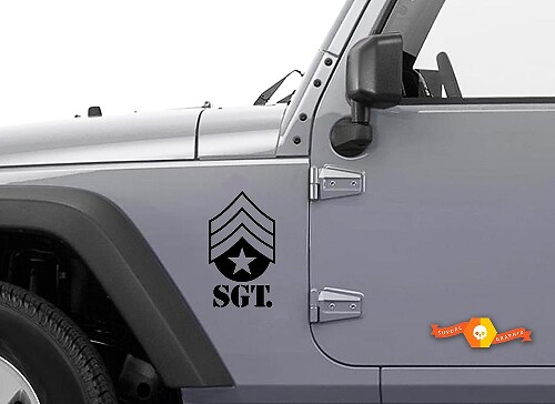 Kit de Pegatinas de Guardabarros Laterales Sargento Militar SGT para Jeep Wrangler TJ LJ JK