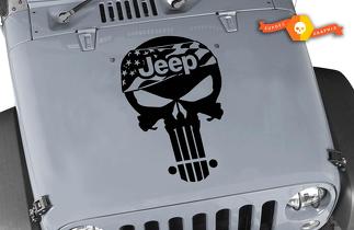 Jeep Wrangler TJ LJ JK Punisher Skull Flag Kit Set Hood Vinilo Calcomanía Coche/Camión