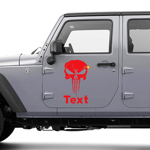 Kit de adhesivos de vinilo con calavera Punisher para puerta lateral de Jeep Wrangler JK CJ TJ YJ