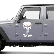 Kit de adhesivos de vinilo con calavera Punisher para puerta lateral de Jeep Wrangler JK CJ TJ YJ_2