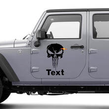 Kit de adhesivos de vinilo con calavera Punisher para puerta lateral de Jeep Wrangler JK CJ TJ YJ_3
