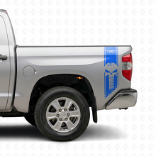 Juego de vinilos laterales traseros con calavera TRD Punisher para Toyota Tacoma Tundra_2