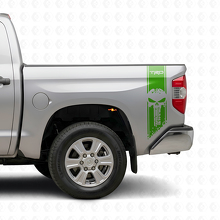 Juego de vinilos laterales traseros con calavera TRD Punisher para Toyota Tacoma Tundra_3
