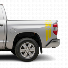 Set de calcomanías de vinilo laterales traseras con calavera castigo Off Road 4x4 para Toyota Tacoma Tundra_5
