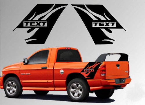 Calcomanía de vinilo personalizada con texto, gráfico, franjas en la caja del camión, llamas para Dodge Ram 1500 2500 Daytona