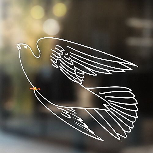 Pegatina Universal de Vinilo Flying Dove_1