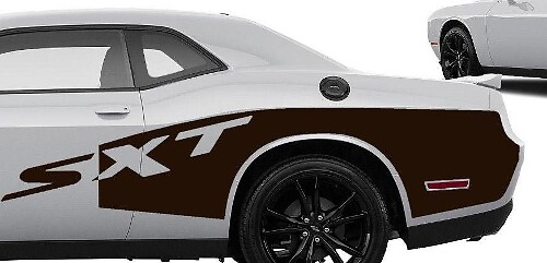 Kit de pegatinas de vinilo de raya lateral trasera SXT para Dodge Challenger