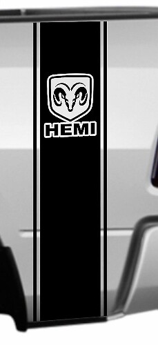 Vinilo adhesivo con franjas laterales traseras con logo HEMI para Dodge Ram 1500 2500 3500
