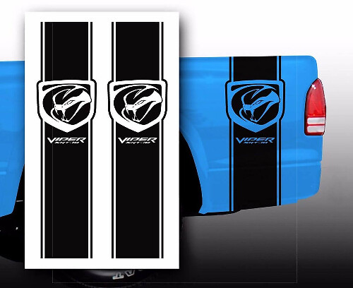 Juego de calcomanías de vinilo en franjas estilo Viper para la caja de Dodge Viper SRT-10