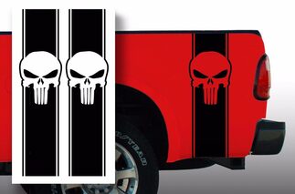 Punisher Chevy Ford Dodge Pickup Truck Bed Stripes calcomanía pegatinas / Elegir color