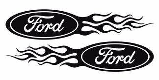 Pegatinas de calcomanías para automóviles Ford Flame Style Logo Right & Left