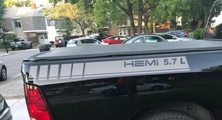 2 calcomanías de vinilo para camiones Dodge Ram 1500 5.7 L gráficos traseros traseros Hemi Mopar 2023