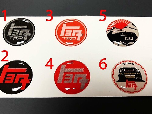 TRD TEQ Toyota FJ Cruiser Dome Badge Emblem Resina Calcomanía