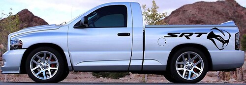 Kit de vinilos decorativos STR Viper para el lateral de la caja de Dodge Ram 1500 SRT-10