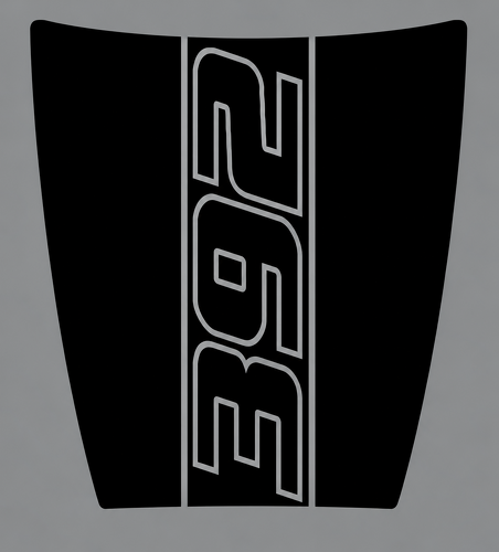 392 Daytona Style Outline Center Panel — Adhesivo de vinilo (capó) para Dodge Charger 2015-2018