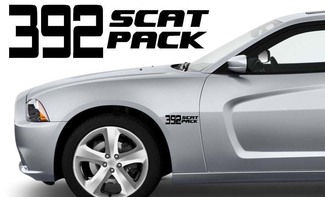 2 X Dodge Charger Challenger Scat Pack 392 HEMI Shaker Pegatinas Calcomanías Scatpack