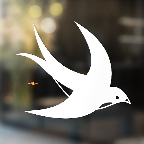 Pegatina de Vinilo Universal con Silueta de Golondrina Volando