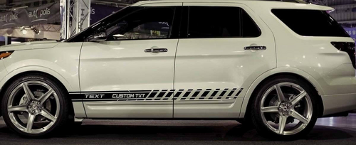 KIT DE VINILO DE FRANJAS INFERIORES PARA PUERTAS Y ESTRIBOS para Ford Explorer 2010 2011 2012 2013 2015 2016 2018