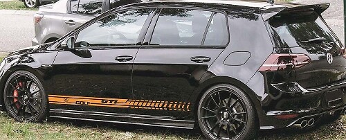Kit de vinilo adhesivo con franja lateral de marca para Volkswagen Golf GTI MK5-7