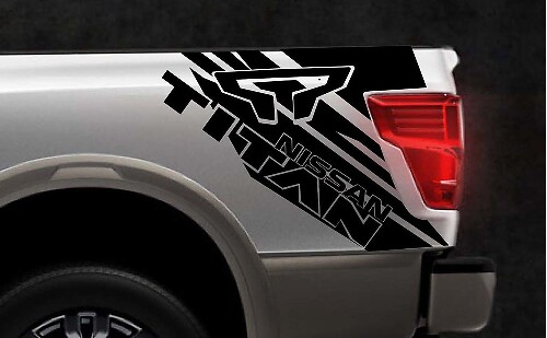 Kit de pegatinas de vinilo gráfico lateral trasero con logo Titan para Nissan Titan 2015-2018