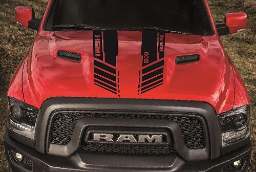 DODGE RAM 1500 HOOD rayas gemelas vinilo calcomanía pegatinas custom hemi