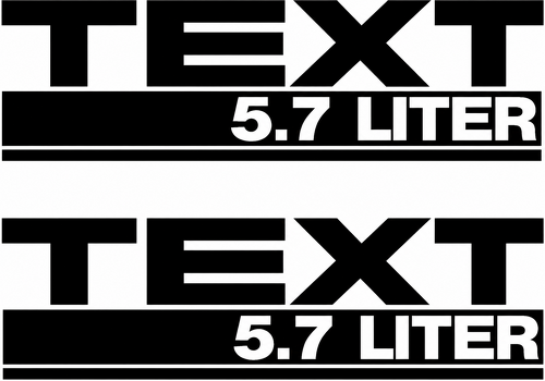 TEXT 5.7 LITER Twin Block Lettering Universal Adhesivo de vinilo para Dodge