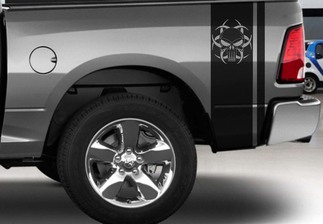 Calcomanías de Punisher de cama lateral trasera de vinilo para camión Dodge Ram mopar rebel hemi 5.7 hellcat