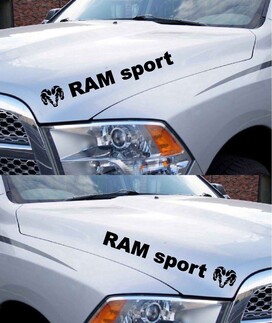 Dodge Ram Hemi Sport 1500 2500 Calcomanías de vinilo para capó Racing Stripes Mopar Rebel RT Now