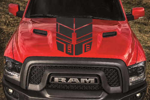 PEGATINA DE VINILO CON FRANJA DIVIDIDA PARA CAPÓ DE RALLY para Dodge Ram 1500 2500 2009-2017