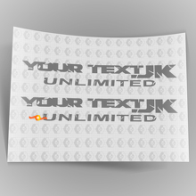 Adhesivo de vinilo lateral estilo envejecido con texto personalizado para Jeep Wrangler_2