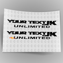 Adhesivo de vinilo lateral estilo envejecido con texto personalizado para Jeep Wrangler_3