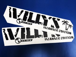 2x Jeep Wrangler Willys islander Hood Decal Stickers gráficos